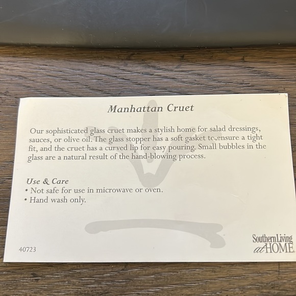 Manhattan Cruet ~ Southern Living at Home - Picture 2 of 2